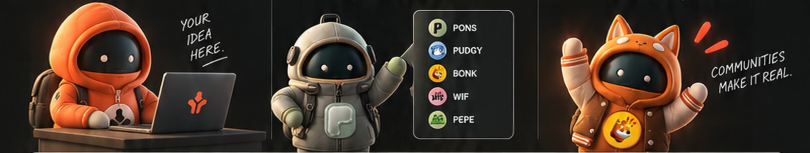 Create your coin at a laptop, choose a community, and bring communities together
